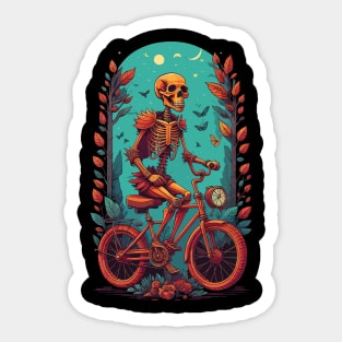 cycling skull Sticker